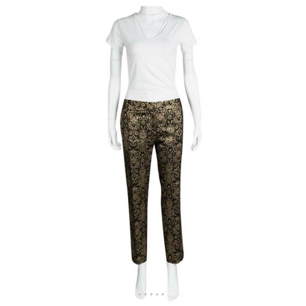 Paul & Joe Brocade Black and Gold Cropped Pants